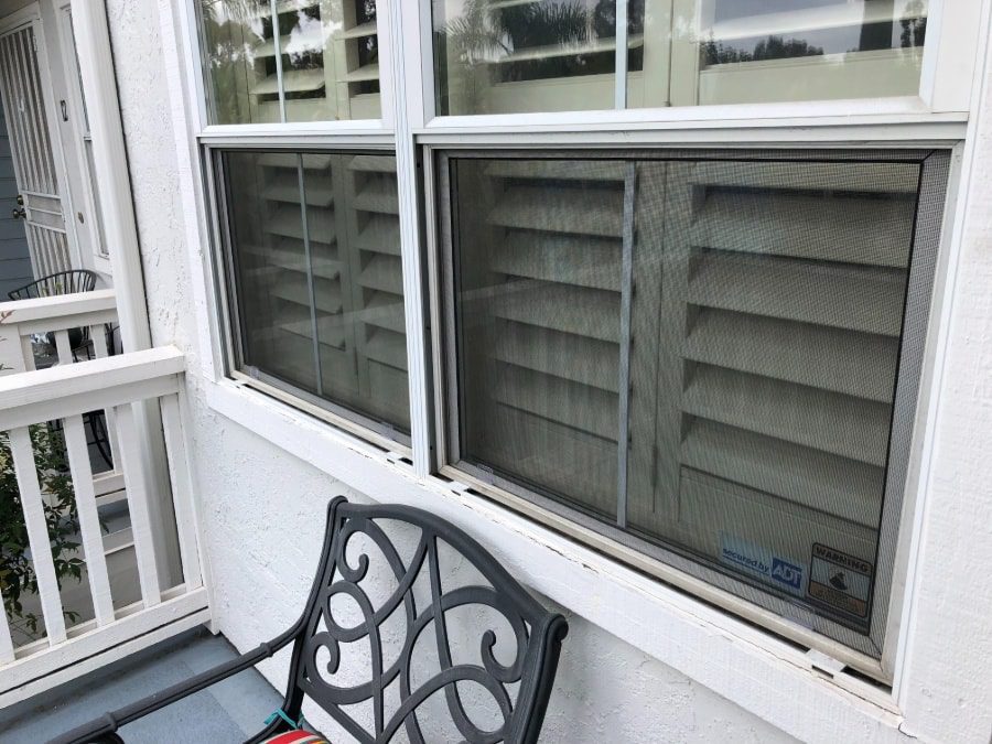 Window Screens installed by Screenmobile on porch windows